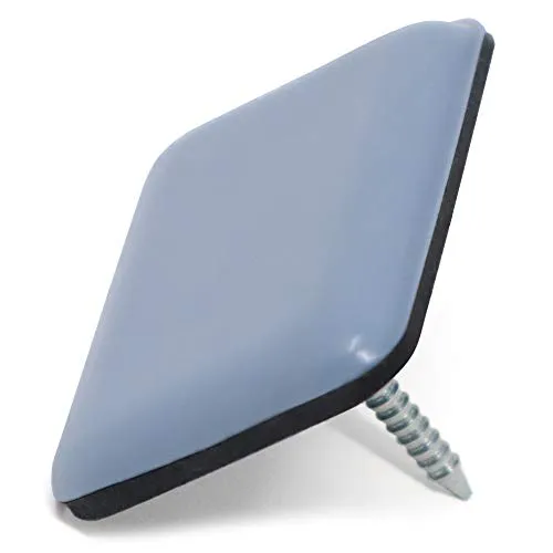 Adsamm® / 4 x PTFE-Möbelgleiter mit Nagel / Grau-Blau / 24x35 mm / rechteckig / Möbel- und Bodengleiter mit Nagel