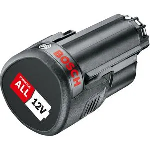 Bosch Werkzeugakku PBA 12V 2.0Ah O-B - 12V Stab-Akku für Bosch Grün Geräte, leistungsstark mit langer Lebensdauer und Teil des POWER FOR ALL-Systems für vielseitigen Einsatz im Haus und Garten.