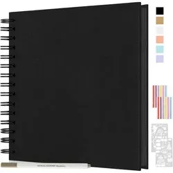 JAECU Fotoalbum zum Selbstgestalten 21x21cm - Kreatives DIY Spiralalbum mit 40 Seiten, ideal zum Festhalten besonderer Erinnerungen. Hochwertiges Hardcover und dickes Kraftpapier sorgen für Langlebigkeit. Perfekt als persönliches Geschenk für jeden Anlass.