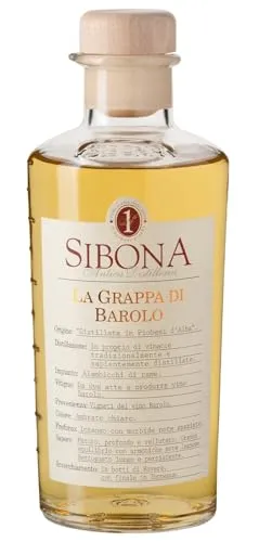 Sibona Grappa di Barolo - Premium Grappa aus dem Piemont - Grappa aus der DOCG Weinregion Barolo, intensiv und weich mit harmonischen Holznoten, ideal für Kenner und als Geschenk.
