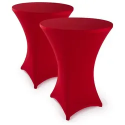 Blumtal Stehtischhusse Stretchbezug Stehtisch Hussen, Elegante Stehtischhusse für Bistrotische rot 70 - 75 cm