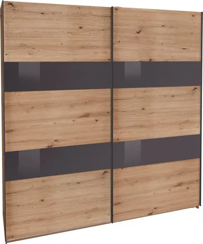 Wimex Schwebetürenschrank Altona mit Glaselementen - Schwebetürenschrank in modernem Design, bietet flexiblen Stauraum mit individuell positionierbaren Einlegeböden. Ideal für stilvolle Schlafzimmer.