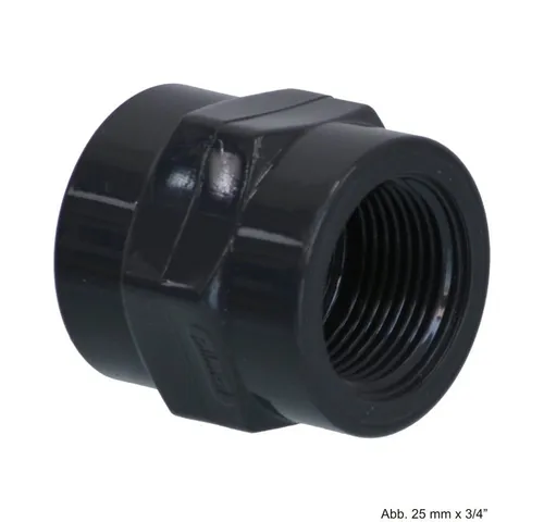 bevo Wasserrohr PVC-U Gewindemuffe, Klebemuffe x IG, 10 bar, 32 mm x 3/4
