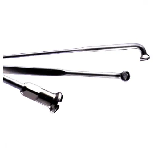 Büchel Laufrad Büchel Speichen 2x266mm Nirosta silber 2,0mm mit 12mm vernickelten Mes