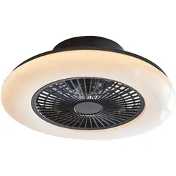 Leiser Deckenventilator mit Beleuchtung und Fernbedienung in schwarz von Globo
