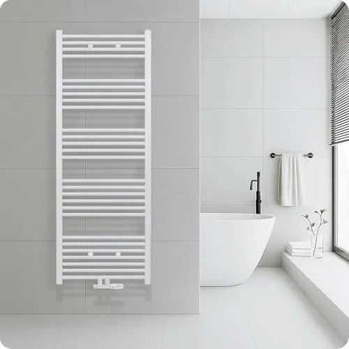Belrad® Badheizkörper mit Mittelanschluss - Heizkörper aus hochwertigem, kratzfestem Qualitätsstahl in Weiß, ideal für warme Handtücher und ein angenehmes Raumklima – flexibel anschließbar für maximale Installationsfreiheit.