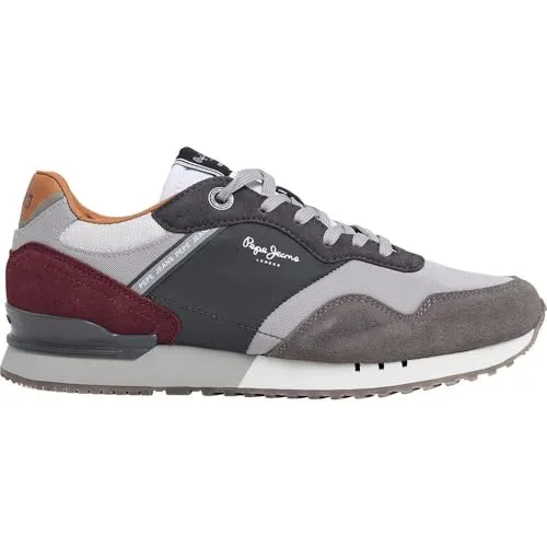 Pepe Jeans London Brand Leder Turnschuhe grau