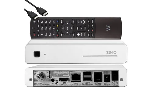 Zero Sat-Receiver weiß - DVB-S2 Tuner mit HDMI - TV-Receiver mit 1x DVB-S2 Tuner, ideal für Pay-TV über SmartCard, bietet vielseitige Anschlussmöglichkeiten und hochwertige Bildqualität.
