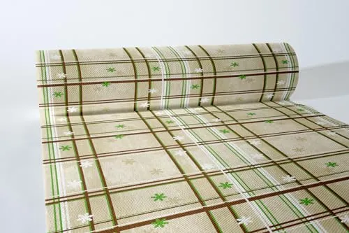 Sovie HORECA Tischläufer Tim in Braun-Grün aus Linclass-Airlaid, 40cm x 24m, 1 Stück, perforiert alle 120cm, weihnachtliches Design für Festliche Tischdekoration
