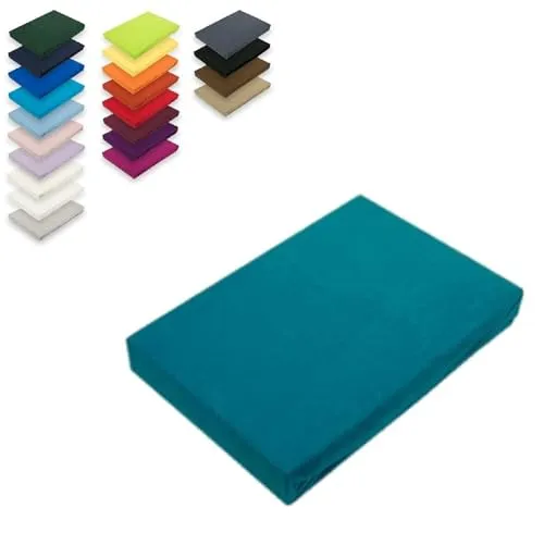 EXKLUSIV HEIMTEXTIL Microfaser Spannbettlaken 140-160 x 200 cm + 30 cm Petrol - Spannbetttuch aus 100% Polyester mit Rundumgummizug für perfekten Sitz. Öko-Tex zertifiziert, pflegeleicht und waschbar bis 60°C - für einen gesunden Schlaf ohne Schadstoffe.