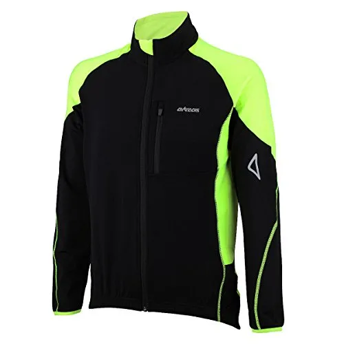 Airtracks Herren Winter Fahrradtrikot Pro-T Thermo - Schwarz-Neon - M - Radsport-Trikots für Herren, atmungsaktiv und warm mit angerauter Innenseite für optimalen Wärmeschutz und hervorragenden Tragekomfort.