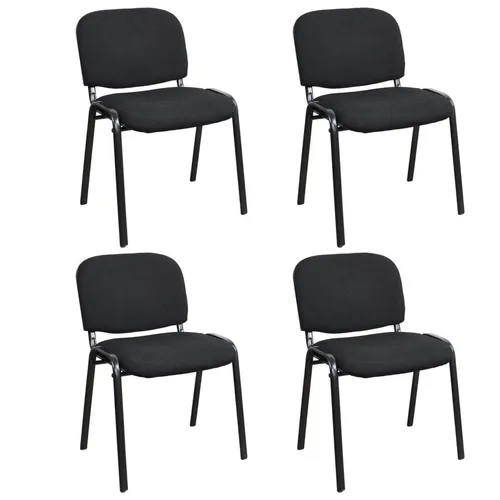 Besucherstuhl Konferenzstuhl Stapelstuhl Bürostuhl 4er Set schwarz EIGENTLICH