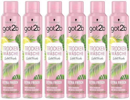6x got2b Trockenshampoo TROCKEN WÄSCHE Extra Frisch Dry Shampoo mit Sofort-Frische-Effekt, Trockenshampoo ohne Rückstände mit tropische Brise-Duft, 200ml (6er Pack)