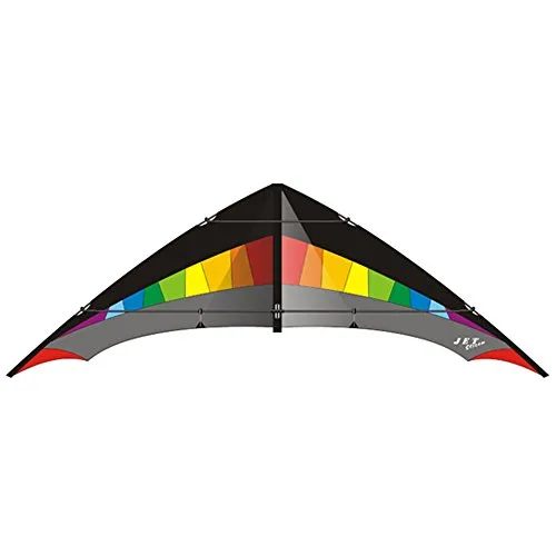 Elliot Jet Stream Hirsch Lenker - Rainbow/Black, Large - Drachenlenker für Mittelstufe (14+) mit Gurten, geeignet für Windgeschwindigkeiten von 5-38 km/h - ideal für spannende Drachenabenteuer.