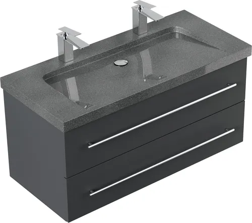Badmöbel Granit G654 YAMO 100 cm – Elegantes Badezimmermöbel mit SoftClose - Badezimmer – Hochwertiges Badmöbel mit einzigartigem Granitwaschbecken und pflegeleichter Anti-Fingerprint-Oberfläche für ein stilvolles und komfortables Badeerlebnis.