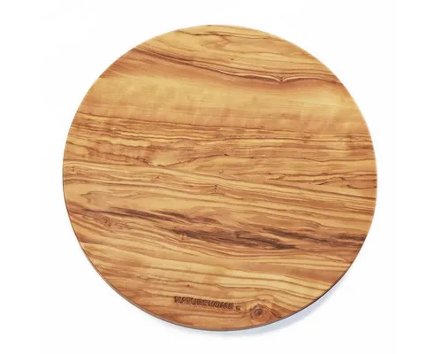 NATUREHOME Schneidebrett aus Olivenholz, rund Ø 20 cm - Schneidebrett aus hochwertigem Olivenholz, handgefertigt, antibakteriell und kratzfest – ideal für stilvolles Kochen und Servieren.