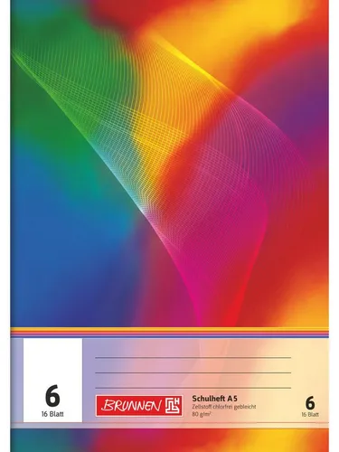 Baier & Schneider Schulheft Schulheft A5 Lineatur 6 16 Blatt mehrfarbig, Drahtheftung
