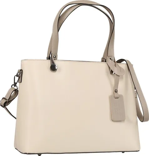 Toscanto Schultertasche Damen Leder - Elegante Schultertasche aus echtem Leder in beige und grau, ideal für besondere Anlässe. Handgefertigt in Italien, mit abnehmbarem und verstellbarem Gurt für optimalen Tragekomfort.