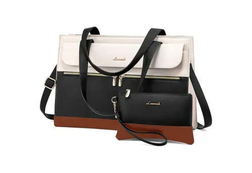 LOVEVOOK Laptoptasche 15,6 Zoll Damen Handtasche - Vielseitige Laptoptasche für Büro und Uni – bietet Platz für einen 15,6 Zoll Laptop und eine abnehmbare Clutch für Kleinigkeiten. Hergestellt aus wasserfestem Kunstleder, ideal für den täglichen Einsatz.