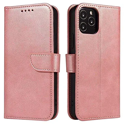 cofi1453® Premium Magnet Case Buch Tasche Schutzhülle aufklappbare Hülle Standfunktion Zubehör kompatibel mit iPhone 12 Mini in Rosa