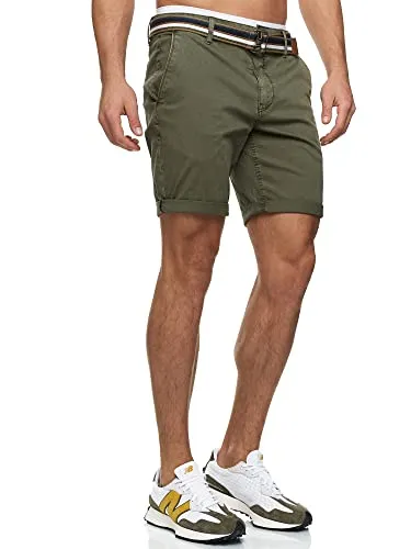 Indicode Herren INCunning Chino Shorts - Modische Bermuda für den Sommer - Klassische Chino-Shorts aus 98% Baumwolle mit 4 praktischen Taschen. Ideal für Freizeit und Urlaub. Leicht und vielseitig kombinierbar – für einen gepflegten Look bei warmem Wetter.