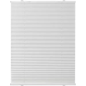 Lichtblick Plissee Haftfix, weiß, 55 x 130 cm - ohne Bohren - Jalousien & Rollos, lichtdurchlässig und schallreduzierend, ideal für Fenster und Dachfenster, einfach mit Saugnäpfen zu montieren, keine Bohrungen nötig.