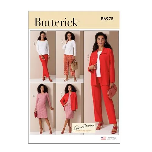 BUTTERICK Palmer/Pletsch B6975B5 Damenjacke, Stricktop und Kleid und Hose von Palmer/Pletsch, B5 (36-38-40-42)