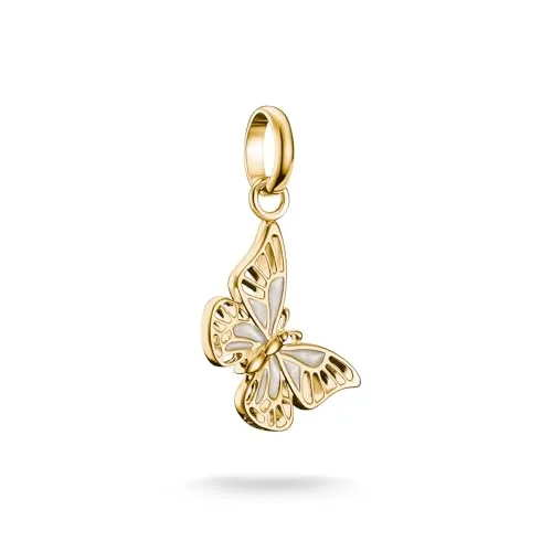 THOMAS SABO Charm Connect Schmetterling CC1265-427-14 - Armbänder & Charm-Anhänger: Eleganter Schmetterlings-Charm aus recyceltem 925 Silber mit 18k Vergoldung, perfekt für individuelle Schmuckkreationen.
