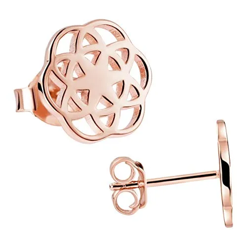 Materia Rosegold Ohrstecker Blume des Lebens von Materia by Matthias Wagner