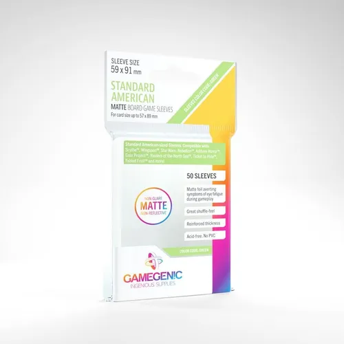 Gamegenic Matte Standard American Board Game Sleeves Hüllen 59 x 91 mm (50 Stk)