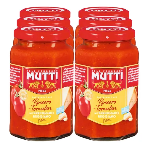 Mutti Parma Pastasauce mit Rossoro Tomaten und Parmigiano Reggiano 400 g - 6er Pack - Praktische Großpackung für köstliche Pastagerichte, ideal für die schnelle Zubereitung und immer griffbereit.