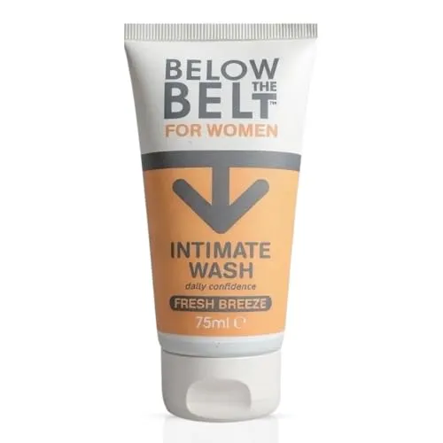 Below The Belt Female Intimate Wash, Soap-Free Feminine Wash, Daily pH-Balanced Cleanser with Fresh Breeze Scent - 75ml