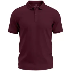 Neverless Poloshirt Herren Polo-Shirt Basicshirt mit Polokragen und Knopfleiste Baumwolle mit Print rot XXL
