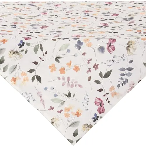 REDBEST Mitteldecke Baumwolle Blumen – 1-tlg - Eckige Mitteldecke aus 100% Baumwolle mit buntem Blumenmuster, perfekt für die Dekoration Ihres Esstisches und pflegeleicht bei 60°C Maschinenwäsche.