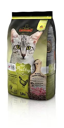 Leonardo Trockenfutter für Katzen Adult Getreidefrei Poultry - Katzenfutter für Feinschmecker mit frischem Geflügel, glutenfreiem Amaranth und wertvollen Nährstoffen. Stärkt die Abwehrkräfte und schützt die Nieren.