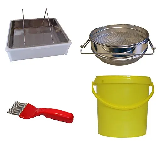 Germerott Bienentechnik Honigernte Set - Werkzeuge & Zubehör zur Bienenzucht, umfassendes 4-teiliges Set für eine effiziente Honigernte mit lebensmittelechten Materialien und hochwertigem Edelstahl.