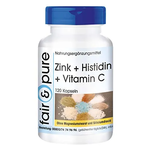 Fair & Pure® - Zink + Histidin + Vitamin C - 120 Kapseln - vegan - hochdosiert
