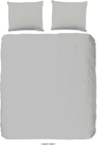 Good Morning Bettwäsche-Set Uni 200×200/220 cm - Hellgrau - Bettwäsche-Set aus 100% Baumwolle, atmungsaktiv und feuchtigkeitsregulierend für erholsamen Schlaf. Ideal für jede Jahreszeit, mit praktischem Hoteleinschlag für einfaches Beziehen.