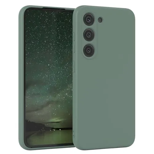 EAZY CASE - Silikonhülle für Galaxy S23 Hülle Silikon Case Dunkelgrün weich stoßfeste Handyhülle Schutzhülle mit Kameraschutz Dünn Premium Schutz Cover TPU Phone Bumper in Mitternacht Grün Matt