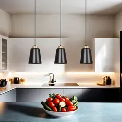 Skandinavische Hängeleuchte Schwarz 3-flammig - Moderne Pendelleuchte aus Metall für stilvolle Innenräume, ideal über Esstischen. Mit 3 Lichtquellen für optimale Ausleuchtung und skandinavisches Design.
