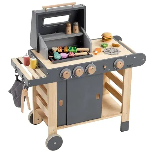 howa Kindergrill Spielgrill Maxi mit 25 TLG. Zubehör - Küchen-Spielzeugsets für kleine Grillmeister, inklusive 25-teiligem Zubehör und einem interaktiven Drehspieß für noch mehr Spielspaß.