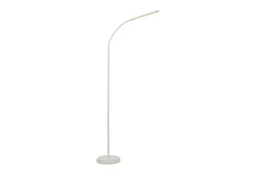 Licht-Erlebnisse Stehlampe WALDOR, LED fest integriert, LED mit Dimmer Metall Touch Schalter 125 cm Weiß 600 lm Modern