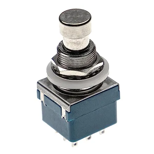 vhbw 3PDT Fußschalter Gitarre kompatibel mit Electro-Harmonix Gitarren-Effektgeräte - Foot Switch, Blau, Silber