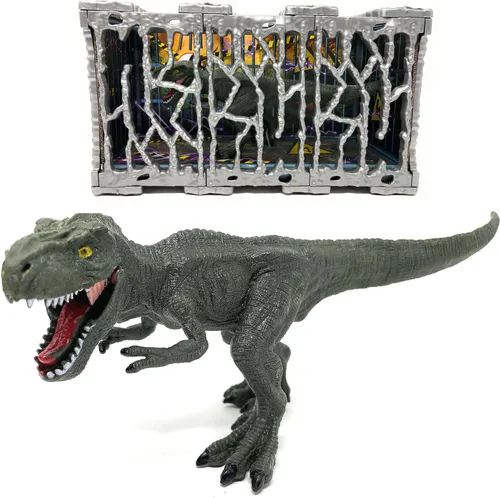 Spielzeug Dinosaurier TRex T-Rex Indominus Dino Käfig Jurassic Raptor Figur Kind
