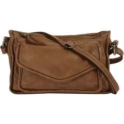Umhängetasche CLUTY - Damen Leder Tasche in Cognac - Elegante Umhängetasche aus 100% Rindleder, Made in Italy. Ideal für Stadtbummel, mit praktischem Design und verstellbarem Schultergurt. Genügend Platz für Smartphone, Portemonnaie und Schlüssel.