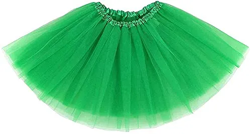 Ancokig Damen Tütü Rock Minirock 4 Lagen Petticoat Tanzkleid Dehnbaren Mini Skater Tutu Rock Erwachsene Ballettrock Tüllrock für Party Halloween Kostüme Tanzen (Grün)