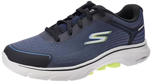 Skechers Herren GO Walk 7 Schuhe – Marineblau/Limettengrün, Größe 44 EU - Bequeme Skechers Go Walk 7 Herren-Schuhe in Marineblau und Limettengrün, ideal für den Alltag und lange Spaziergänge. Leichte Konstruktion für optimalen Tragekomfort.