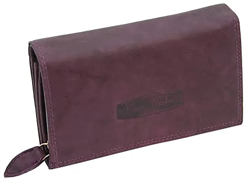 Money Maker Damen Leder Geldbörse - RFID-Schutz & viel Stauraum in Bordeaux - Damen-Geldbörse aus Echt-Leder mit RFID-Schutz für sichere Daten. Großer Kreditkartenteil, zweigeteiltes Münzfach und Geschenkschachtel - ideal als Geschenk für jede Gelegenheit!