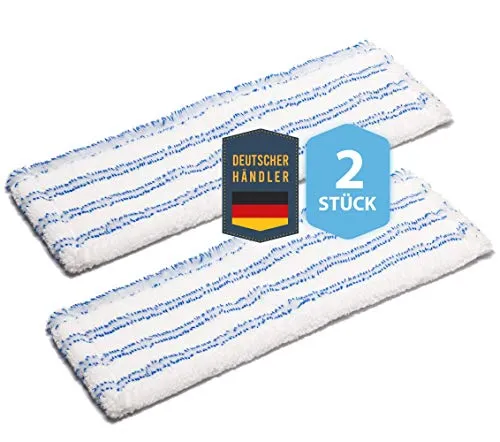 Wischmoppbezug Ersatzbezug DOPPELPACK SET für 40 cm Wischmopp Klapphalter MADE IN GERMANY, Bodenwischer Mopp für Öle Microfaser Bodenbeläge Wischmob Laminat, Dielen, Fliesen Wischtuch Möppe, auch Bad