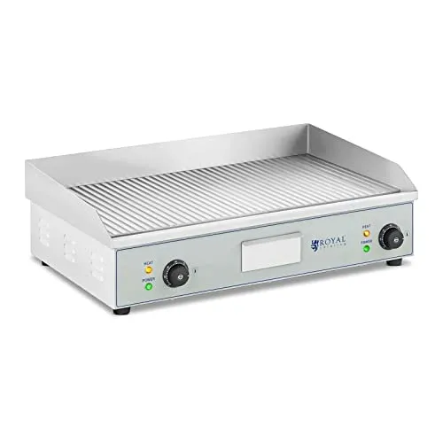 Royal Catering RCEG-73R Doppel-Elektrogrill 400 x 730 mm 2 x 2.200 W Grillplatte elektrische Grillplatte Grill